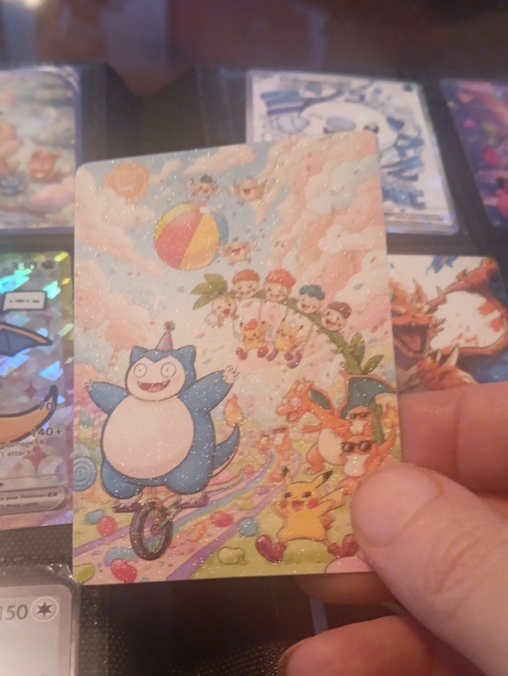 Pokemon Snorlax Celebration Holographic Card - Pastel Colors